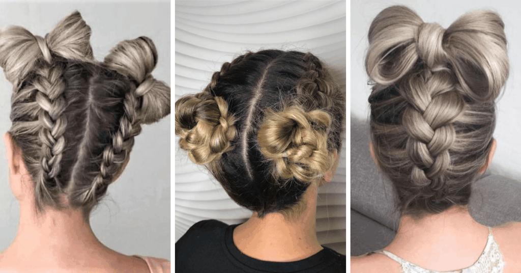 trenzas con lazos recogido tendencia 2021